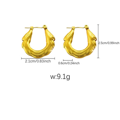 [Whole Body Titanium Steel] Geometric Irregular Titanium Steel Earrings Commuter's All-Matching Earrings