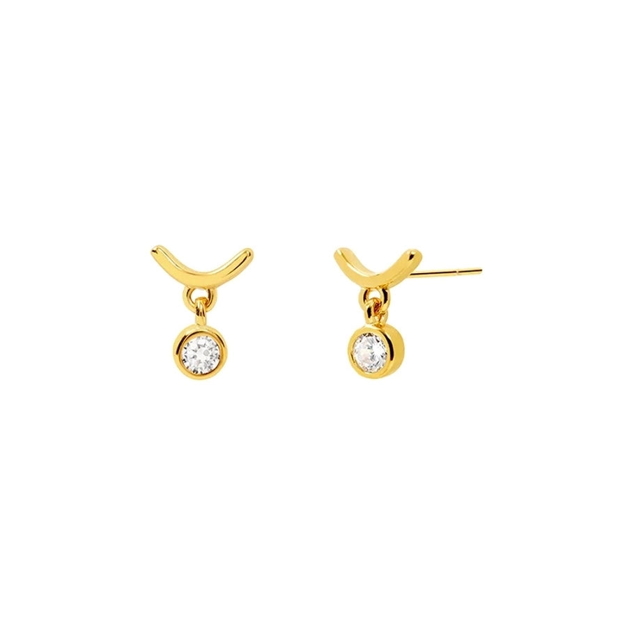 1 Pair Casual Elegant Geometric Copper Zircon Drop Earrings Ear Studs