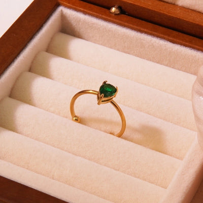 Jewelry Tropical Simple Style Cool Style Triangle Geometric 304 Stainless Steel Artificial Rhinestones 18K Gold Plated Inlay Open Rings