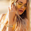 IG Style French Style Classic Style Devil's Eye 304 Stainless Steel 18K Gold Plated Zircon Bracelets Bangle In Bulk