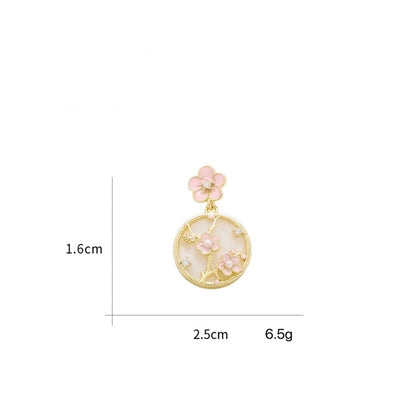 1 Pair Casual Elegant Sweet Round Flower Inlay Alloy Rhinestones Pearl Drop Earrings