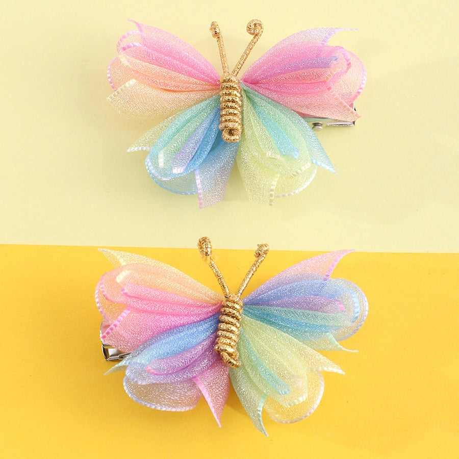 kid's cartoon style butterfly cloth knitting hair clip