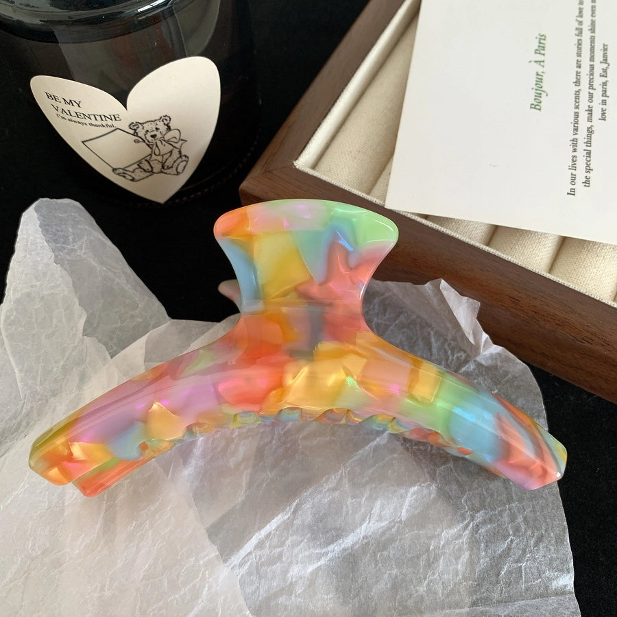 simple style classic style color block acetic acid sheets printing hair claws