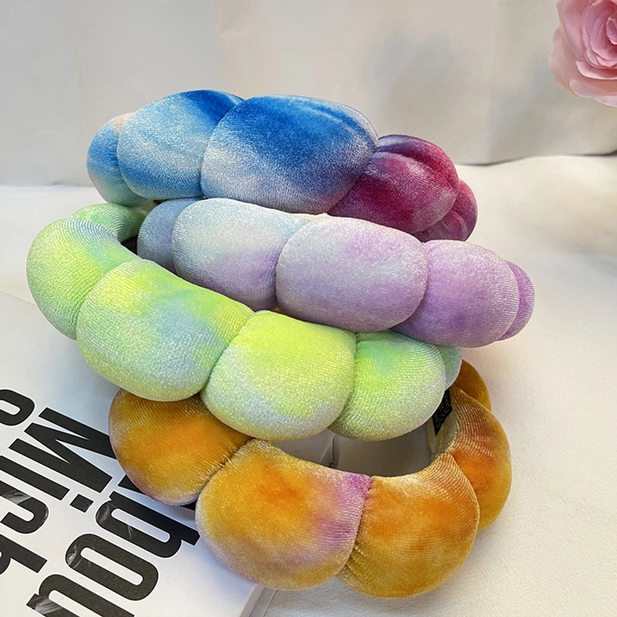 lady streetwear color block sponge hair band