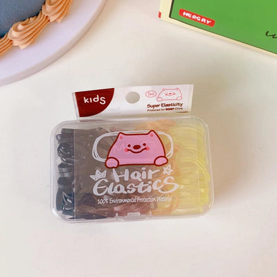 cartoon style colorful elastic band pleated rubber band 1 set