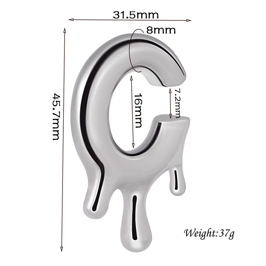 1 Piece Casual C Shape Animal Circle 304 Stainless Steel 18K Gold Plated Stainless Steel Earrings