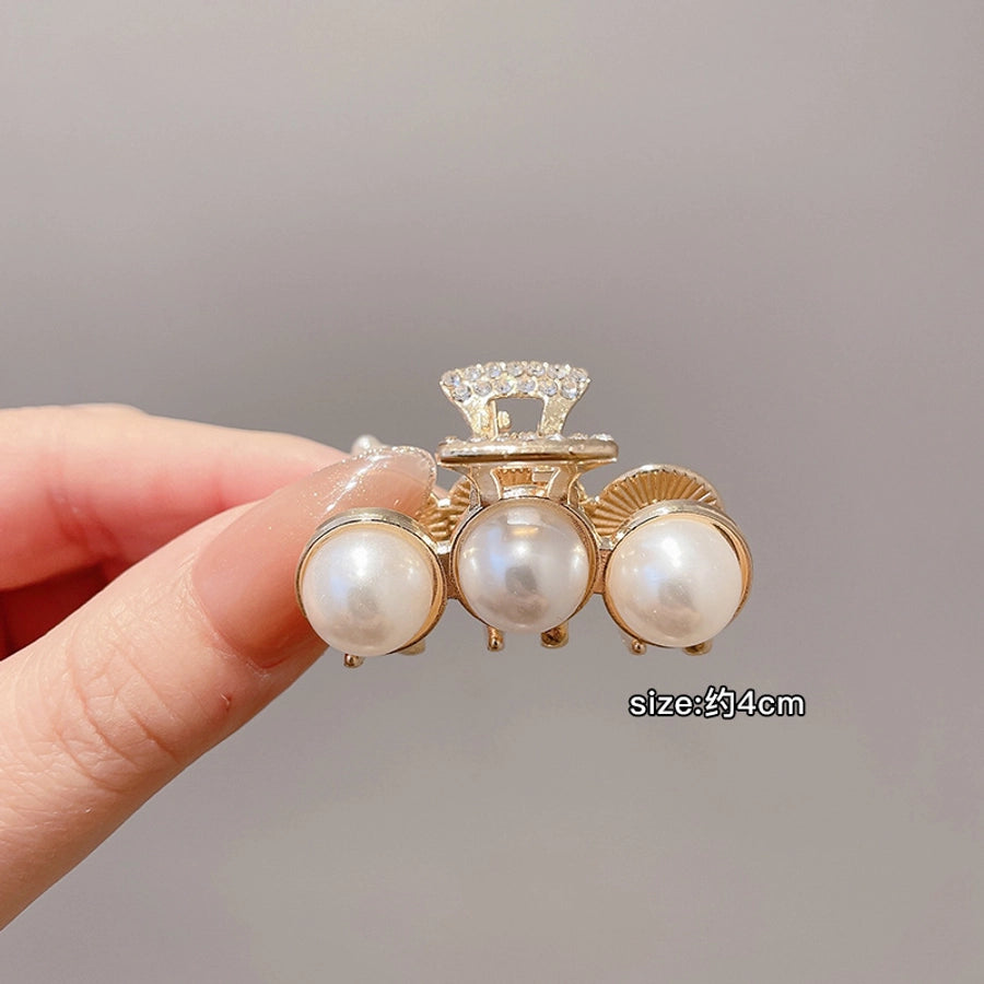 simple style solid color alloy resin hollow out hair claws