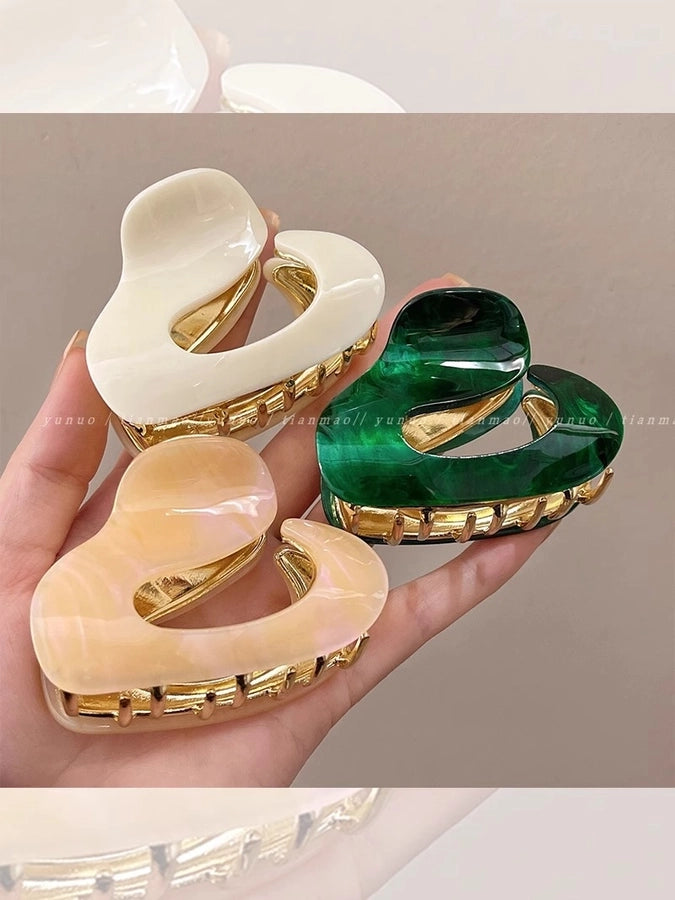 women's elegant retro solid color acetic acid sheets hair claws