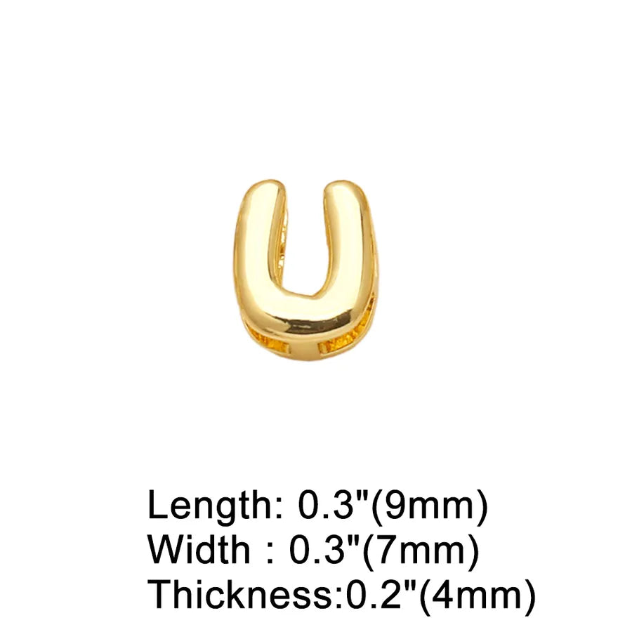 Wholesale Jewelry Basic Simple Style letter Copper 18K Gold Plated