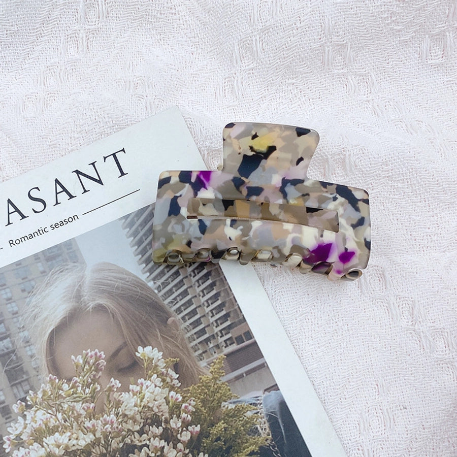 sweet color block rectangle acetic acid sheets handmade hair claws 1 piece