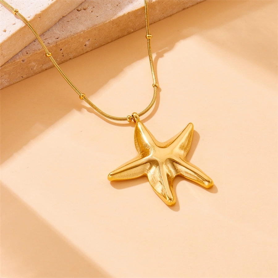 Jewelry Casual Vintage Style Starfish 304 Stainless Steel Pendant Necklace