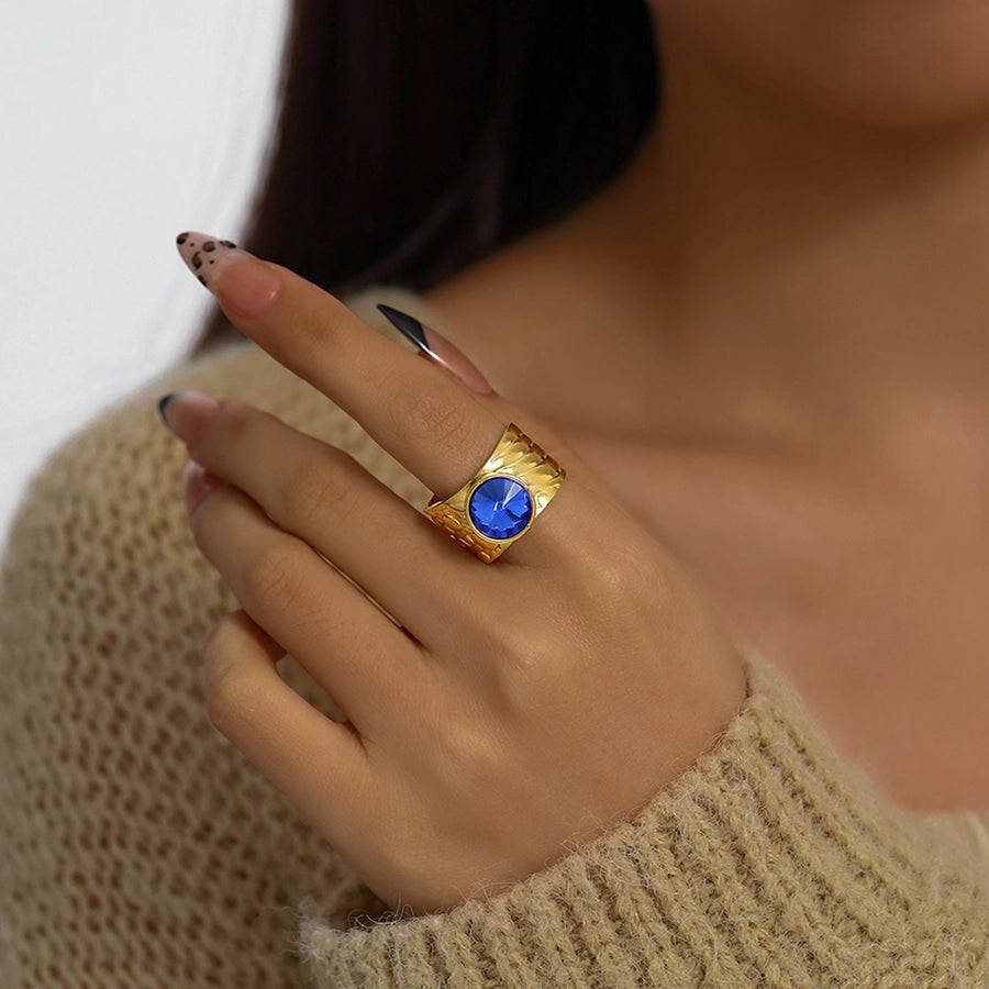 Jewelry Vintage Style Simple Style Geometric 304 Stainless Steel Wide Band Rings Open Rings