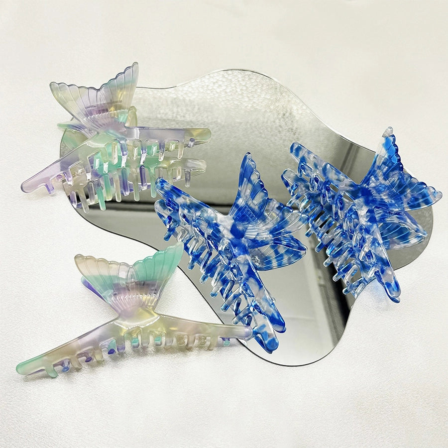 Women's Artistic IG Style Fish Tail Acetic acid sheets Three-dimensional Hair Claws