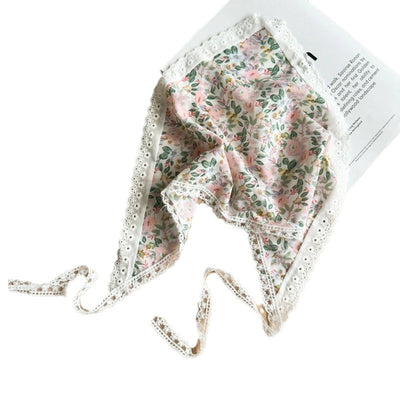 Three-State New Fresh Lace Edge Triangular Binder Small Floral Daisy Headcloth Long Summer Outing Hair Accessories