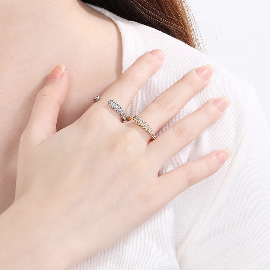 Jewelry Vintage Style C Shape 304 Stainless Steel 18K Gold Plated Open Rings