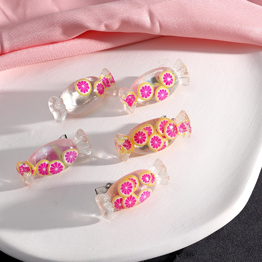 Women's Cute Sweet Heart Shape Plastic Resin Hair Clip