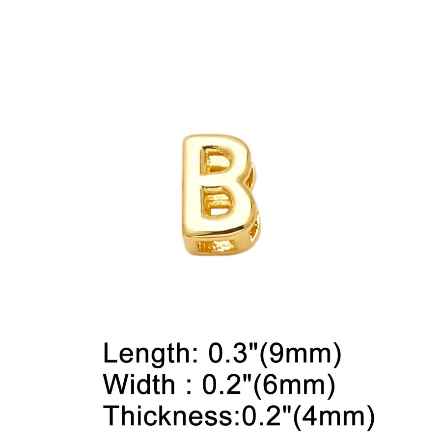 Wholesale Jewelry Basic Simple Style letter Copper 18K Gold Plated