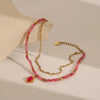 Bohemian Simple Style Commute Geometric 304 Stainless Steel 18K Gold Plated Natural Stone Zircon Bracelets In Bulk