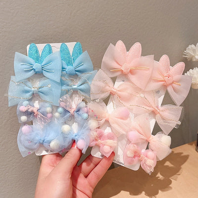 Girl'S Sweet Bow Knot Cloth Hair Clip