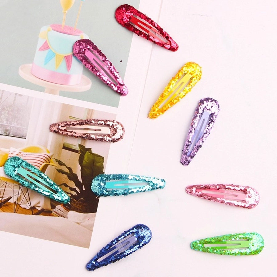 girl's simple style water droplets sequin hair clip