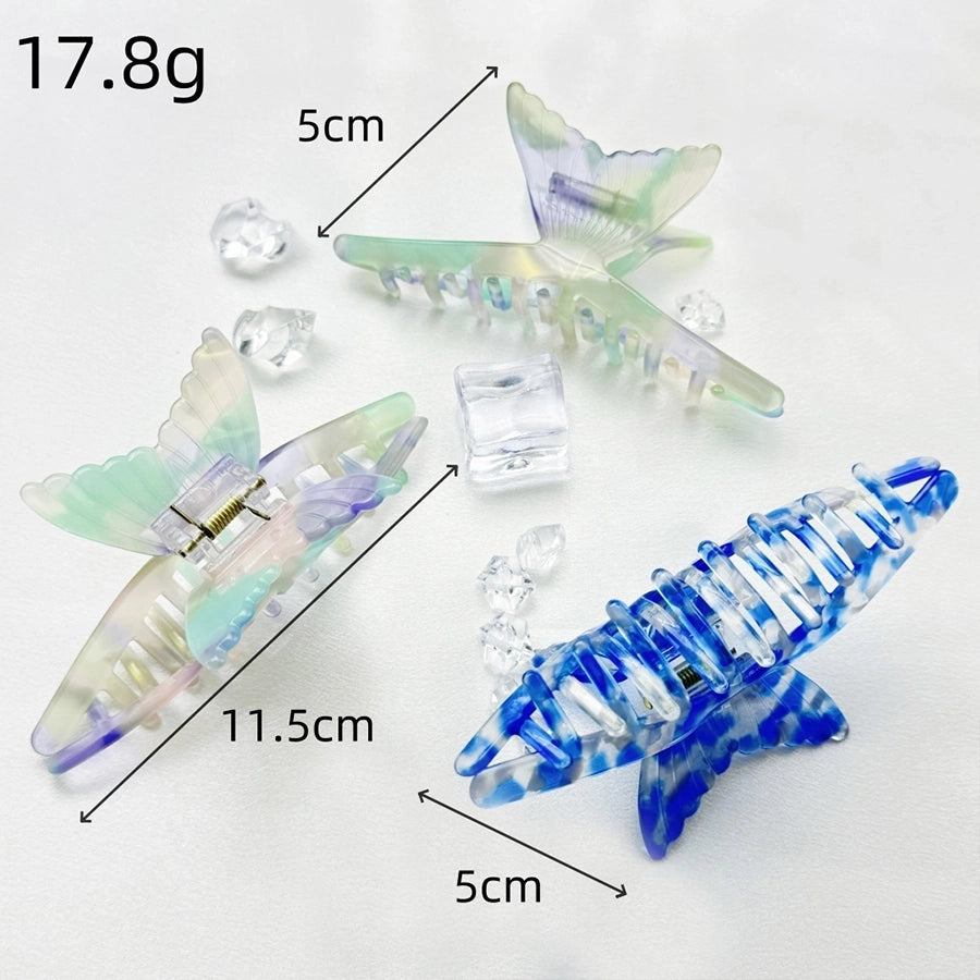 Women's Artistic IG Style Fish Tail Acetic acid sheets Three-dimensional Hair Claws