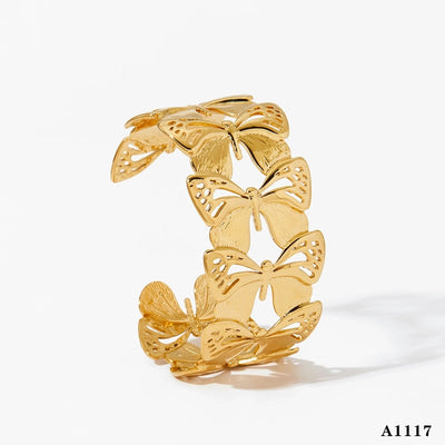 Casual Elegant Sweet Butterfly 304 Stainless Steel 16K Gold Plated White Gold Plated Gold Plated Bangle In Bulk