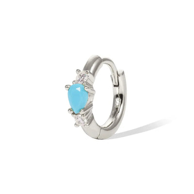 1 Piece 1 Pair 925 Sterling Silver Solid Color 18K Gold Plated White Gold Plated Hoop Earrings