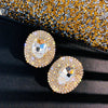 1 pair retro geometric heart shape bow knot alloy rhinestones drop earrings