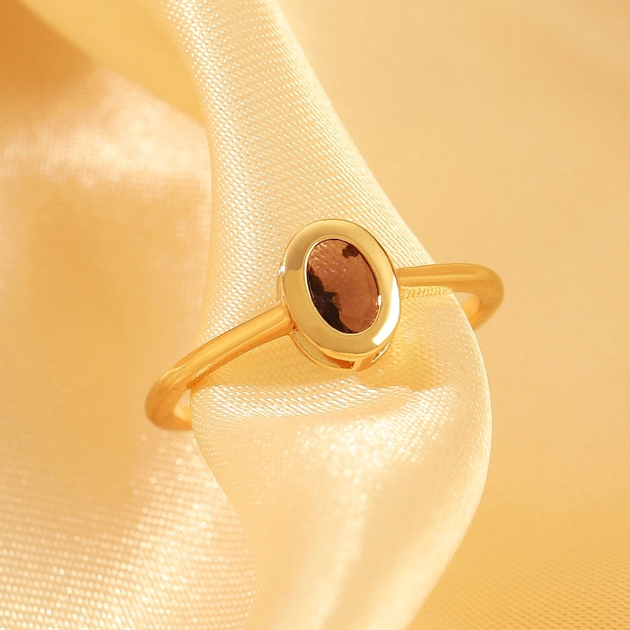 Copper Inlay Geometric Heart Shape Zircon Open Rings