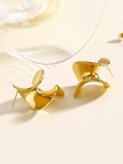 1 Pair Glam Classical Romantic Spiral 304 Stainless Steel Ear Studs