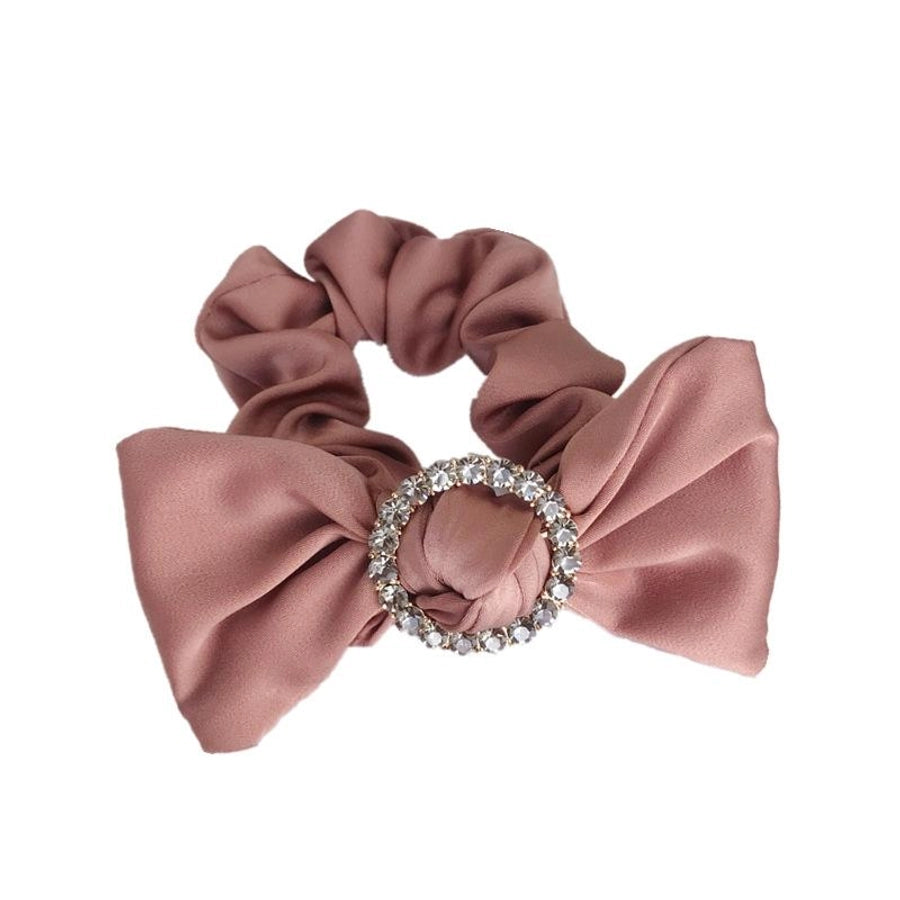 hair accessories korean simple high-end large bow diamond-studded high elastic hair rope hair band rubber band