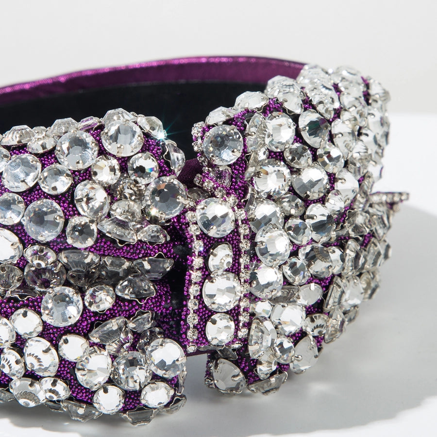 Women's Elegant Bow Knot Alloy Rhinestones Glass Hair Band