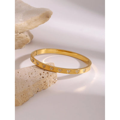 Simple Style Heart Shape 304 Stainless Steel Bangle In Bulk