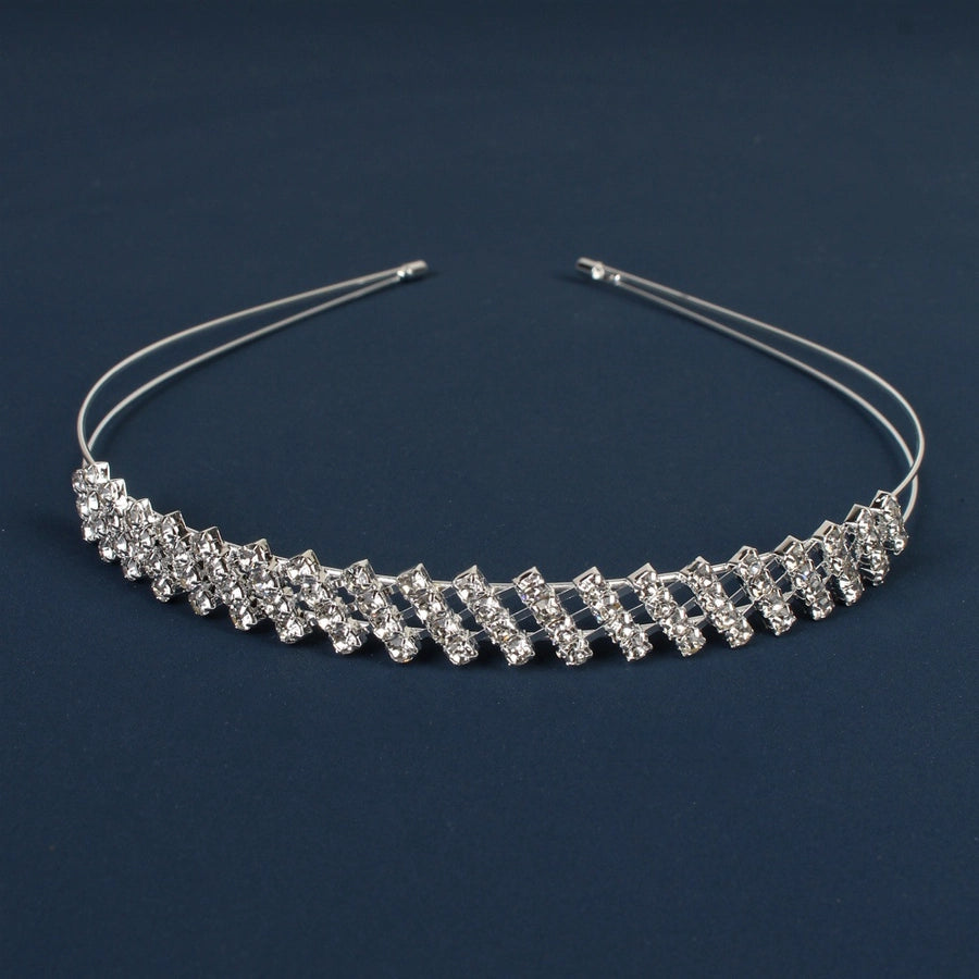 simple style crown flower copper inlay artificial pearls rhinestones hair band 1 piece