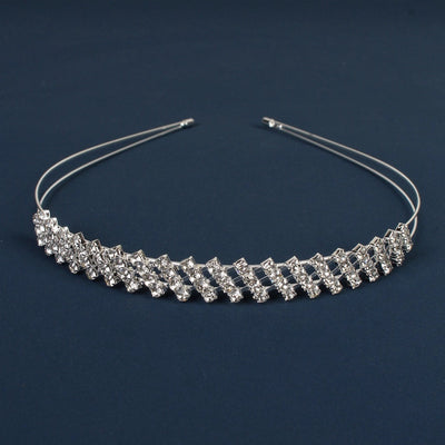 simple style crown flower copper inlay artificial pearls rhinestones hair band 1 piece