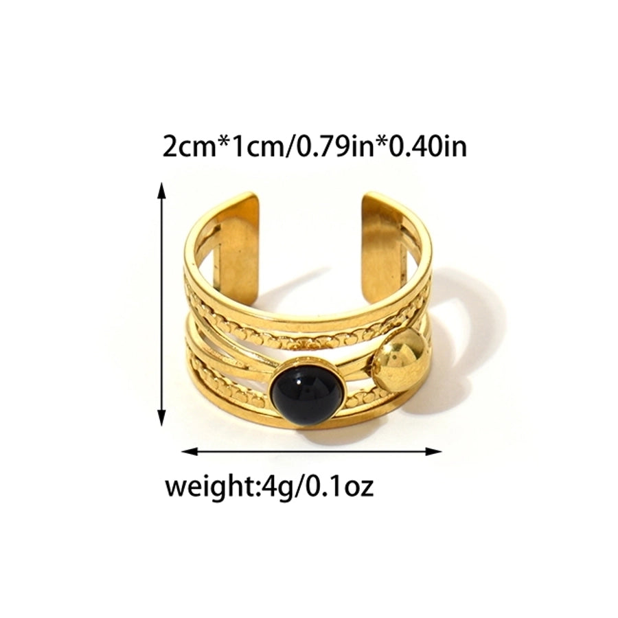 Jewelry Punk Roman Style Commute Geometric Crown 304 Stainless Steel Zircon 14K Gold Plated Plating Inlay Rings