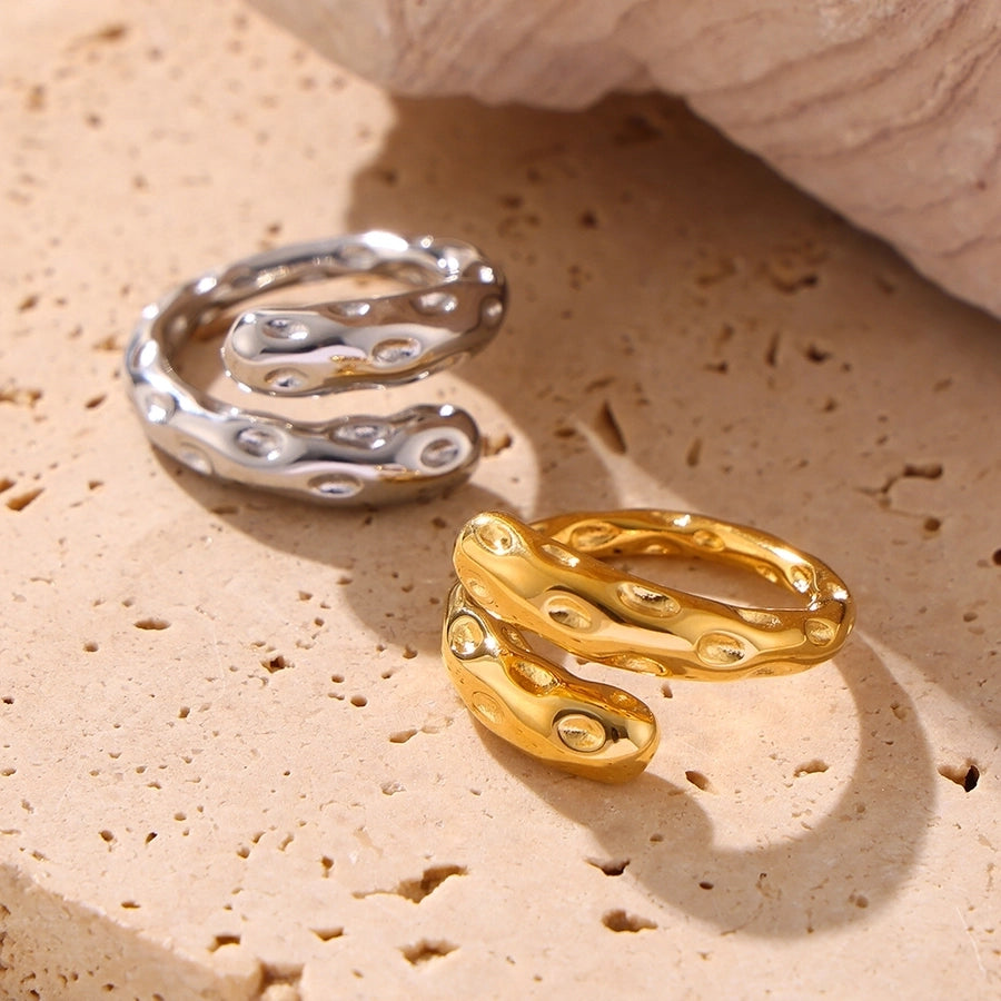 Jewelry Casual Elegant Modern Style Geometric 304 Stainless Steel 18K Gold Plated Plating Rings