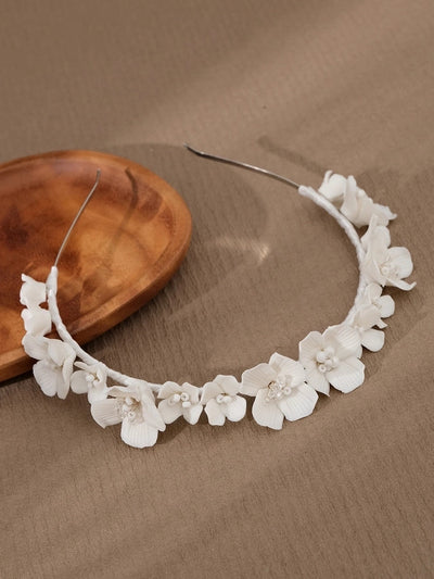 elegant retro lady flower ceramics hair band