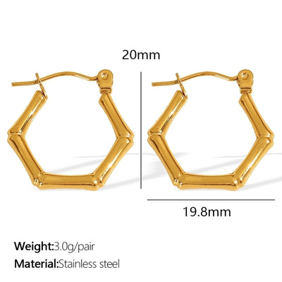 Jewelry IG Style Elegant Simple Style Geometric 304 Stainless Steel 18K Gold Plated Polishing Rings Earrings