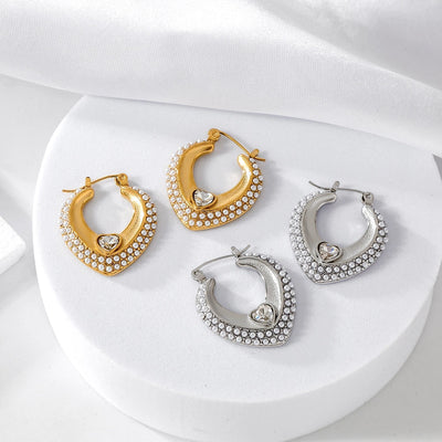 1 Pair Elegant Cute U Shape Geometric 304 Stainless Steel Artificial Pearls Earrings Ear Studs