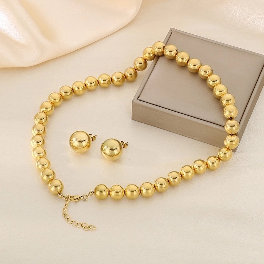 Jewelry Vintage Style Round 304 Stainless Steel 18K Gold Plated Jewelry Set