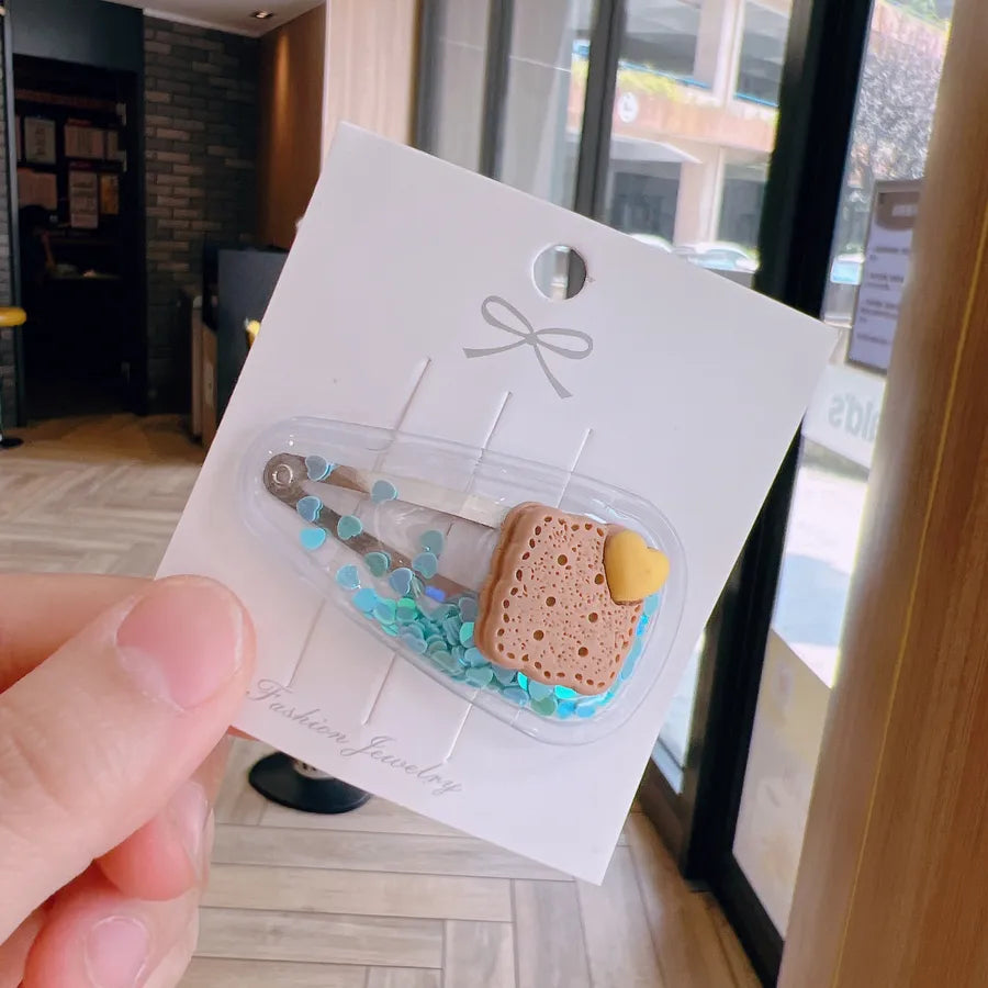 kid's cute cartoon fruit alloy rubber sequins hair clip