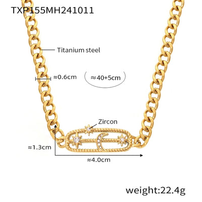 Jewelry Elegant Luxurious Vacation Heart Shape Lightning Titanium Steel Rhinestones 18K Gold Plated Plating Inlay Jewelry Set