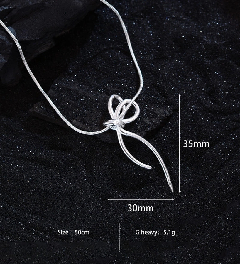 Jewelry Simple Style Bow Knot Copper Necklace