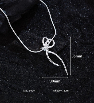 Jewelry Simple Style Bow Knot Copper Necklace