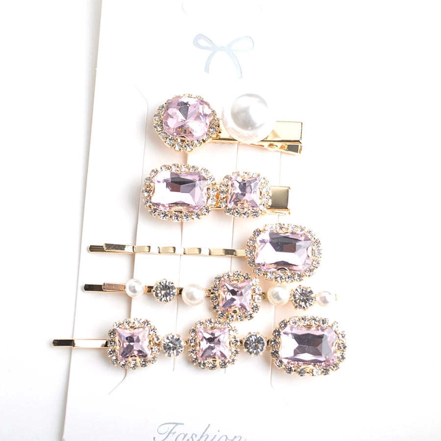 women's simple style color block copper plating inlay rhinestones hair clip