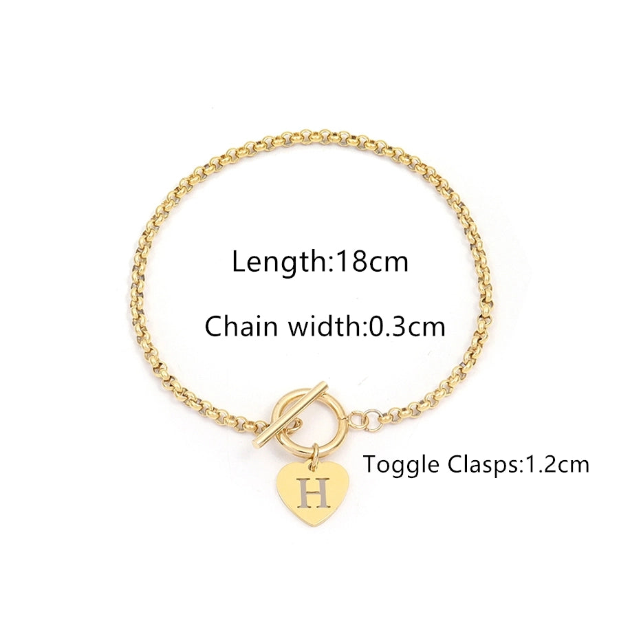 Elegant Simple Style Classic Style Letter 201 Stainless Steel 304 Stainless Steel Bracelets In Bulk