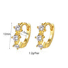 1 Pair IG Style Elegant Geometric Copper Zircon 24K Gold Plated Drop Earrings Ear Studs