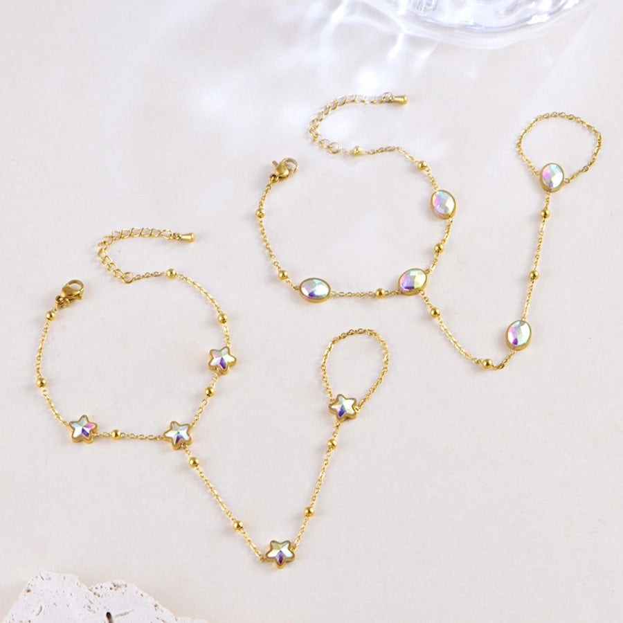 Simple Style Shiny Star Oval 304 Stainless Steel Stainless Steel Bracelets In Bulk