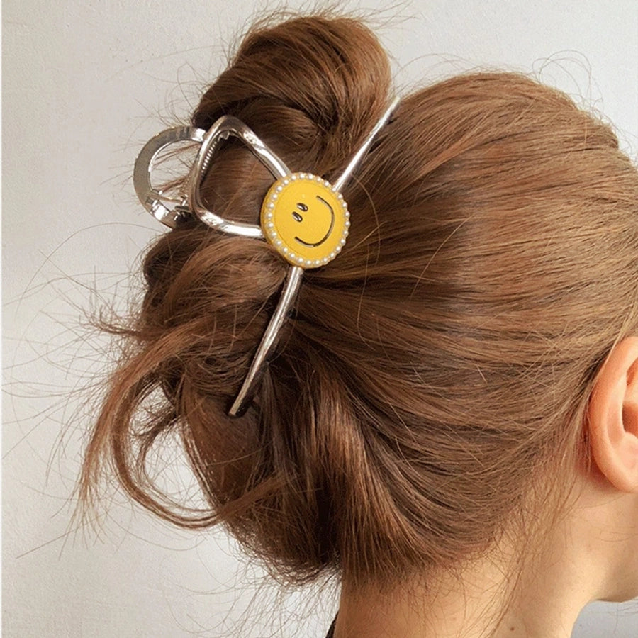 Women's Basic Simple Style Smile Face Metal Hair Claws